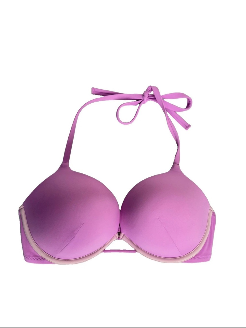 Victoria's Secret Bombshell Swim Bikini Bra 36D Purple Pink Padded Halter Sexy